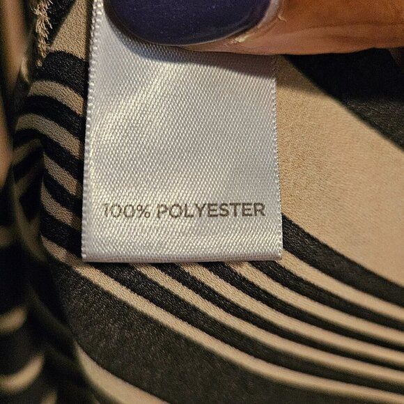 Avenue Black and Beige Striped Tunic, Size 30/32, Oversized, Flowy - Picture 6 of 7